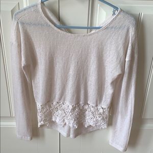 Eyeshadow lace long sleeve sweater